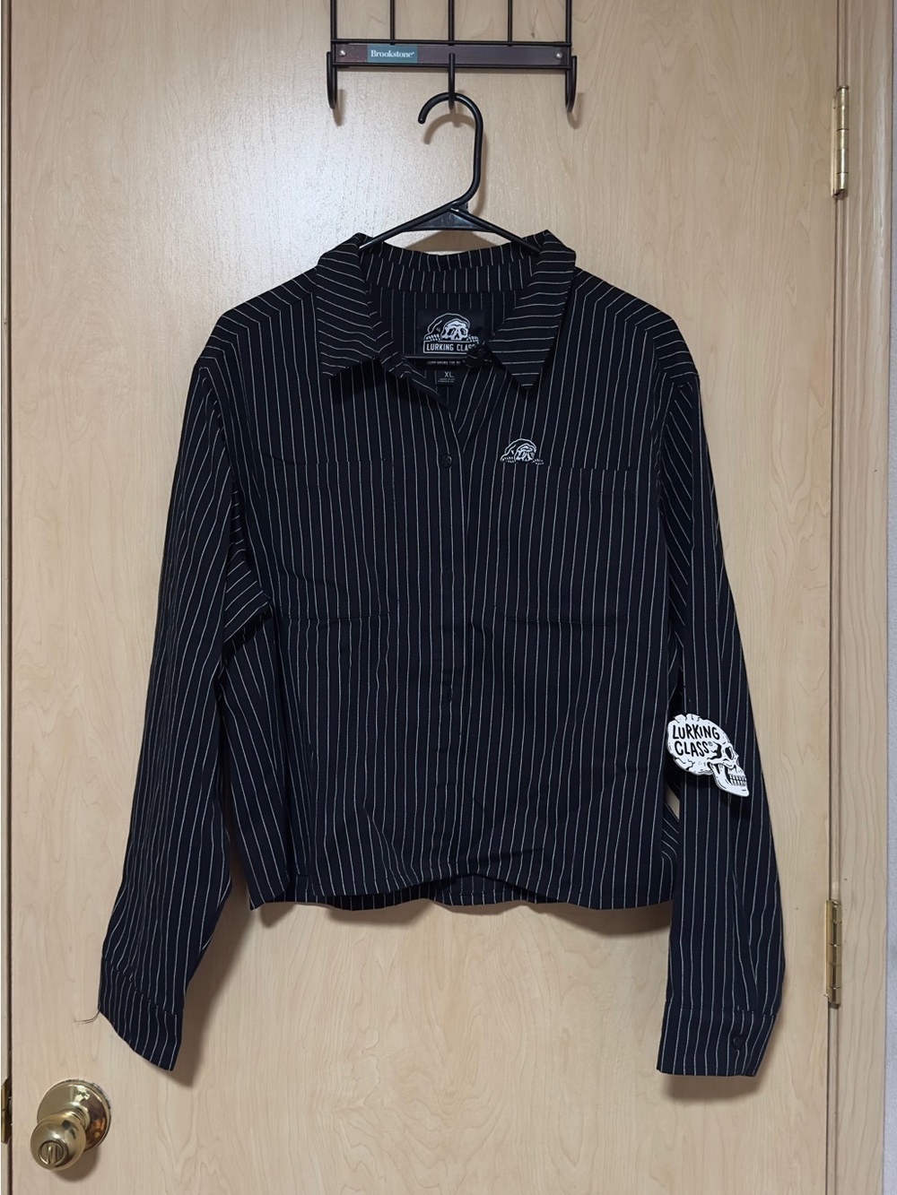 Lurking Class Striped Button-Up Jacket (Black/White) - Womens XL